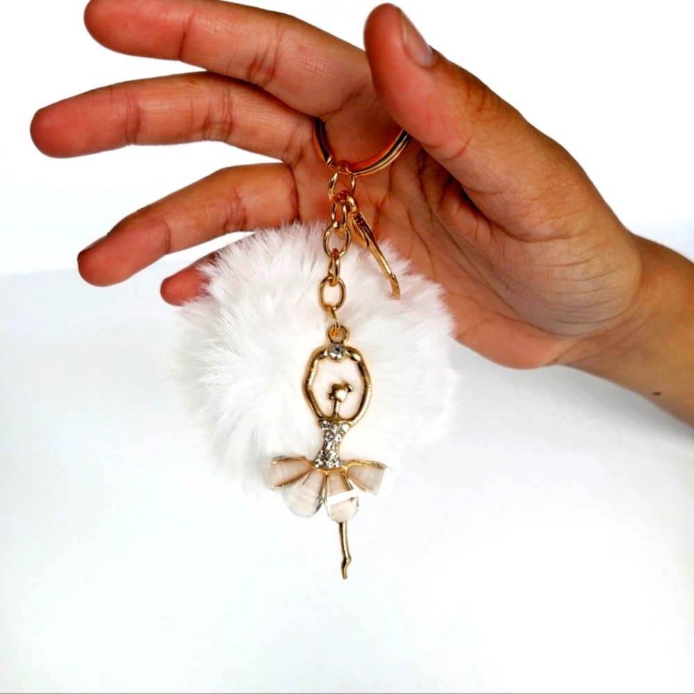White, Ballerina Keychain